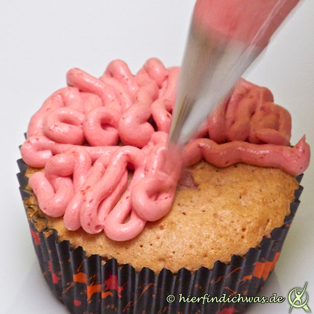 Gehirn-Muffin, Monsterparty, Idee Geburtstagsfeier, Dessert