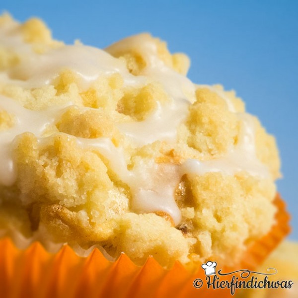 Marzipan-Apfel-Muffin mit leckeren Streuseln und Zimt