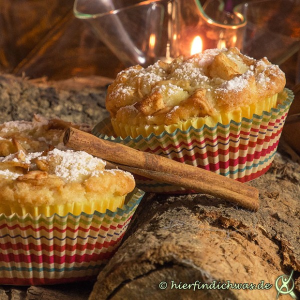 Apfel-Zimt-Muffin, super lecker, würzig und saftig