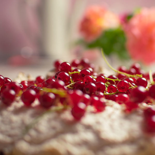 Leckerer Johannisbeerkuchen mit knuspriger Kokos-Baiserhaube